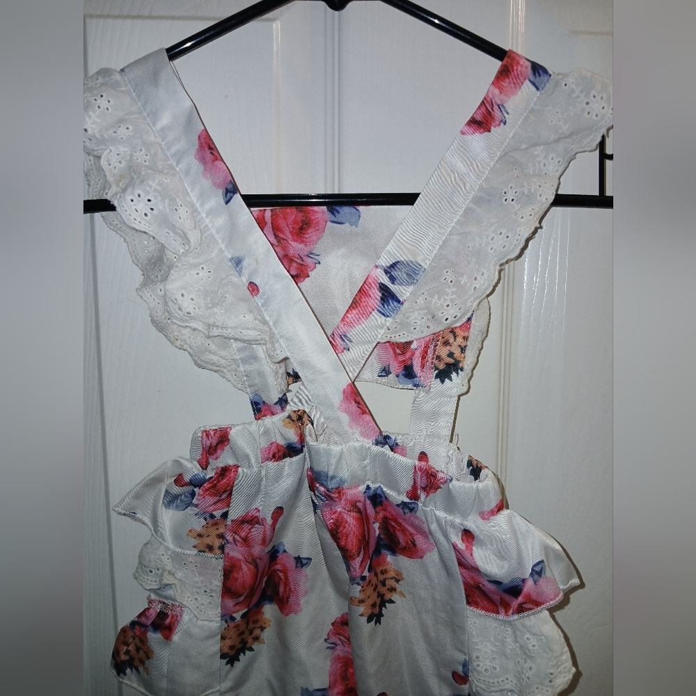 Floral Ruffled Overalls with Lace Details ACCEPTING ALL OFFERS